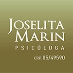 fundo marrom com o nome joselita marin psicóloga em branco e o registro do crp